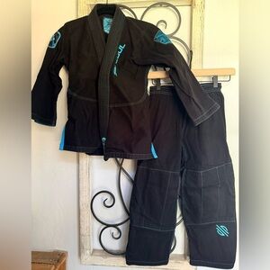Kids Black and Blue Martial Arts Costume